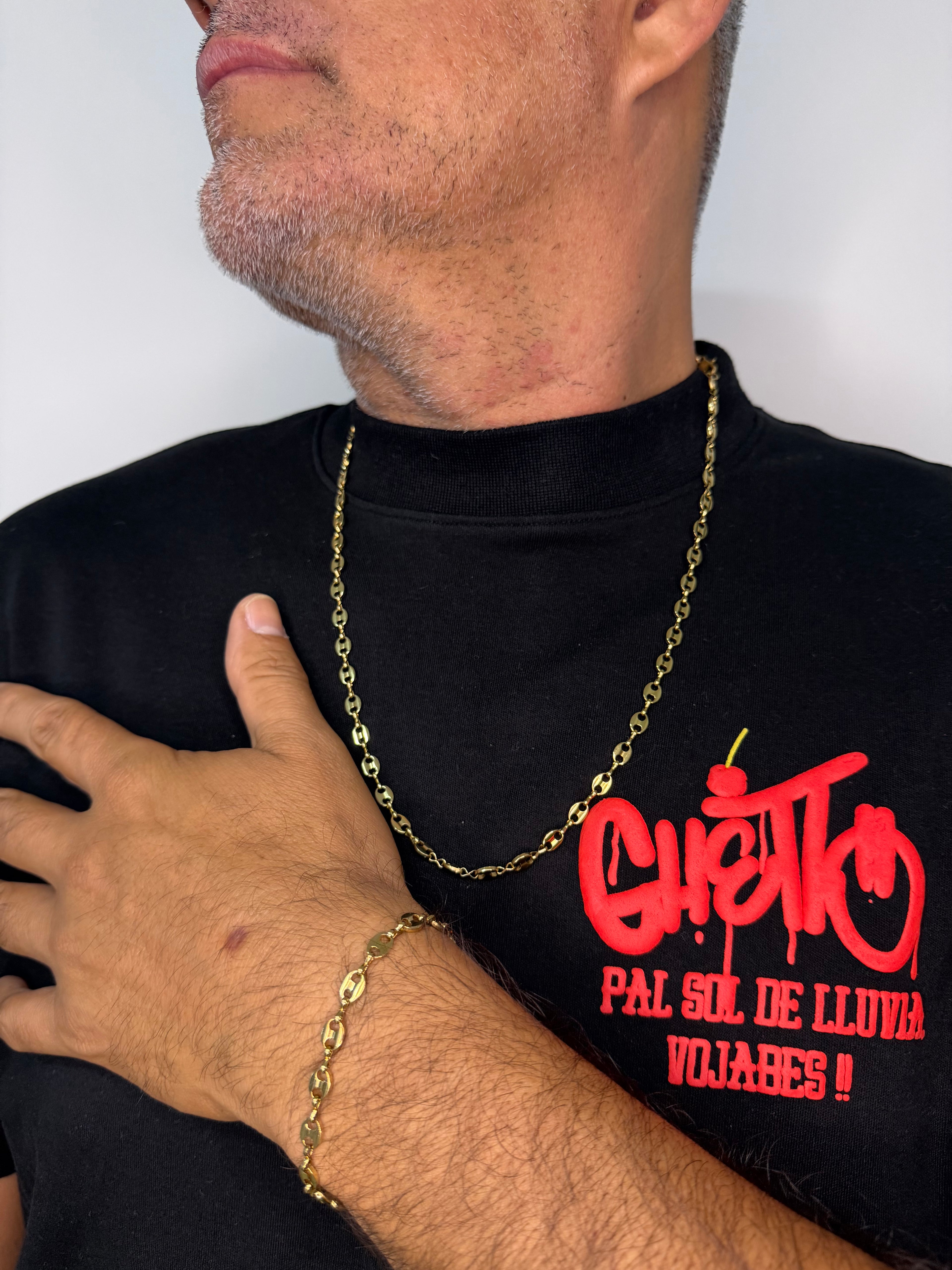 Combo Pulsera y Cadena en tejido Gucci