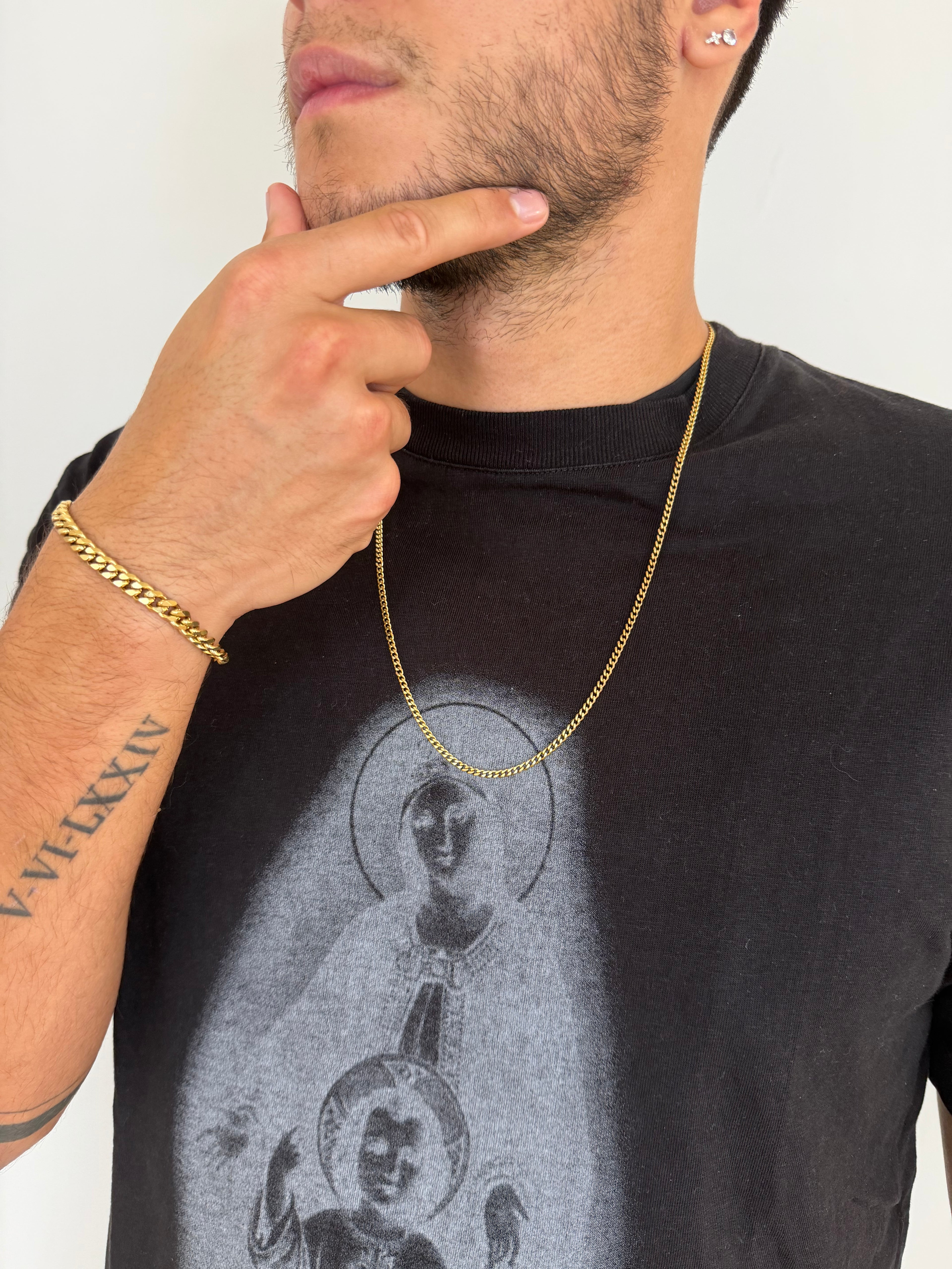 Combo Pulsera y Cadena en tejido Cubano