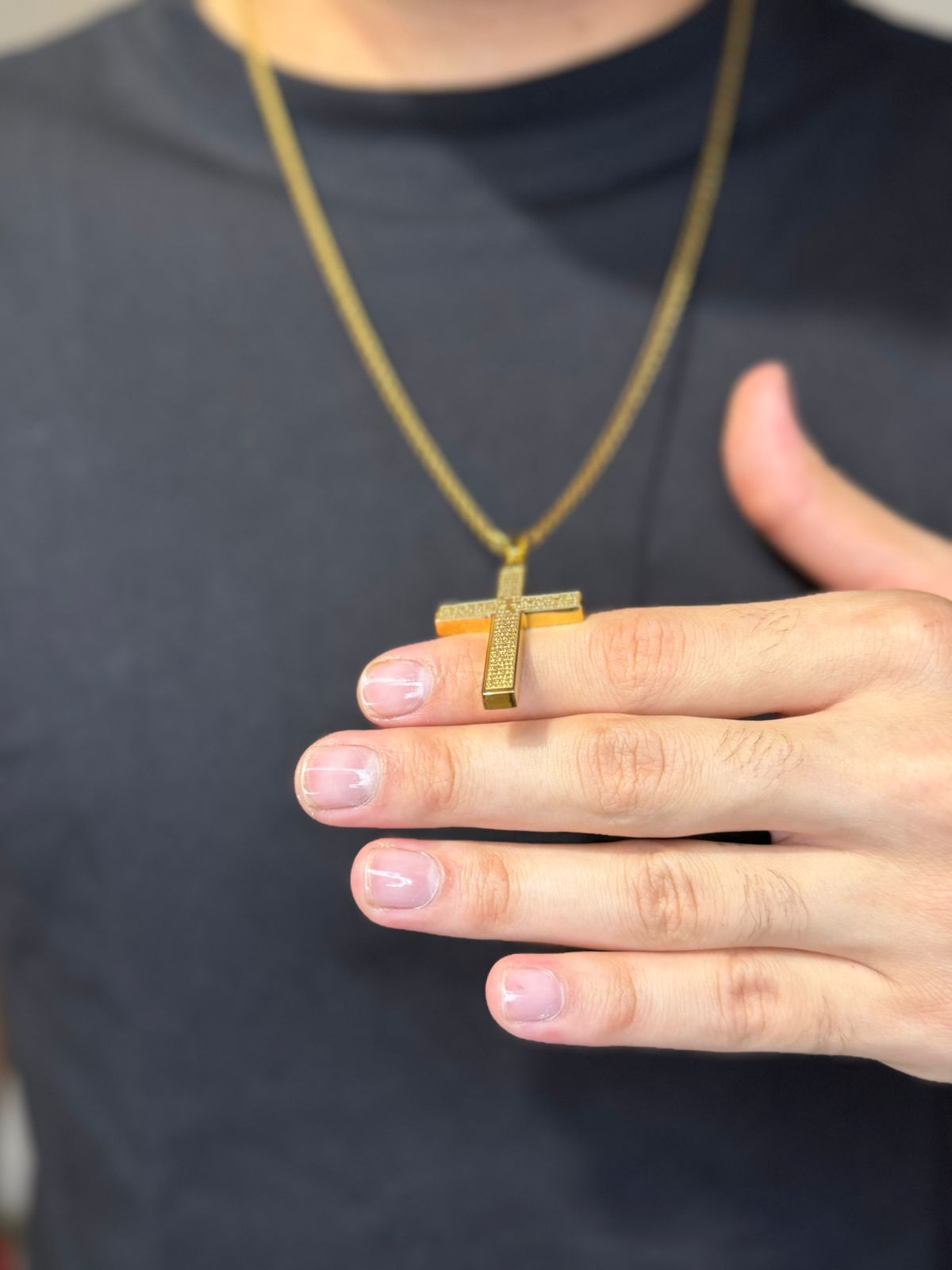 Dije Cruz, Padre nuestro grabado