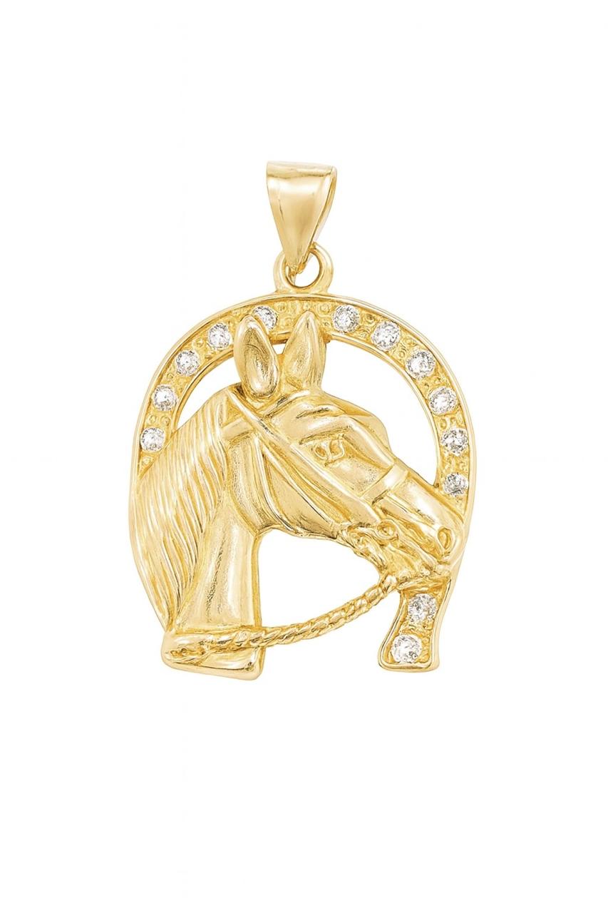 Dije Caballo con circones blancos